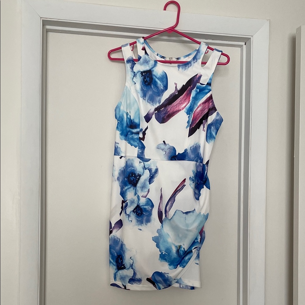 Floral Blue and Purple Dress